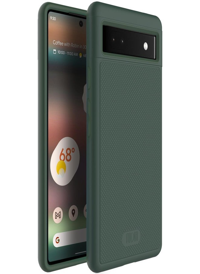 توديا جراب TUDIA MergeGrip [بمواصفات عسكرية] مصمم خصيصًا لهاتف Google Pixel 6a (2022)، [مُختبر ضد السقوط]، غطاء حماية مزدوج الطبقات مقاوم للصدمات، نحيف ومتين، مانع للانزلاق، شديد التحمل - أخضر صنوبري - Image 1